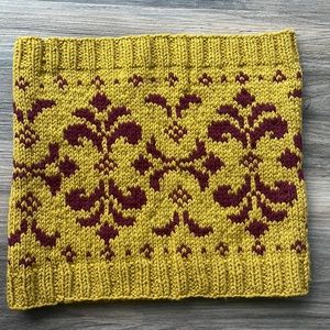 Vintage Damask Cowl Mustard